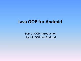 Java OOP for Android