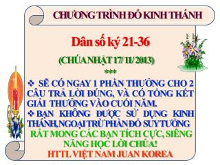 Dân số ký 21-36 (CHÚA NHẬT 17/ 11/ 2013) ***