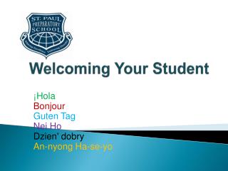 Welcoming Your Student