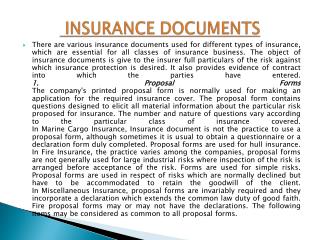 INSURANCE DOCUMENTS