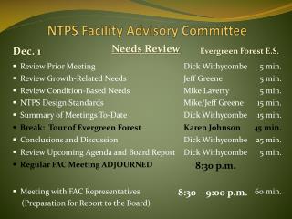 NTPS Facility Advisory Committee