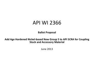 API WI 2366