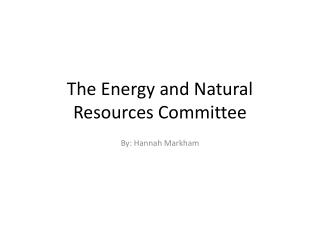 The Energy and Natural Resources Committee