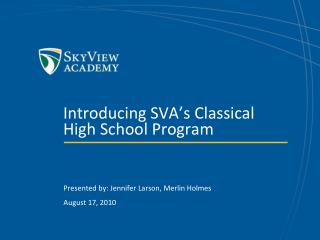 Introducing SVA’s Classical High School Program
