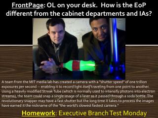 Homework : Executive Branch Test Monday