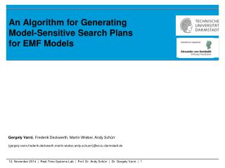 An Algorithm for Generating Model-Sensitive Search Plans for EMF Models