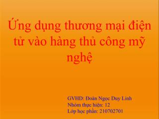 Ứng dụng thương mại điện tử vào hàng thủ công mỹ nghệ