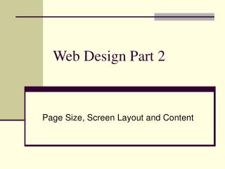 Web Design Part 2