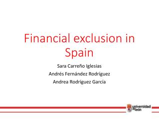 Financial exclusion in Spain