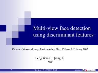 Multi-view face detection using discriminant features