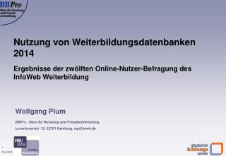 Nutzung von Weiterbildungsdatenbanken 2014