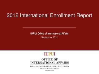 2012 International Enrollment Report
