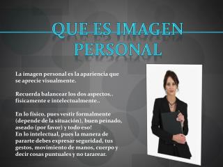 QUE ES IMAGEN PERSONAL