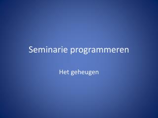 Seminarie programmeren