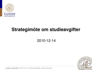 Strategimöte om studieavgifter