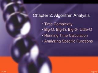 Chapter 2: Algorithm Analysis