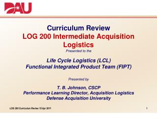 LCL Competency – DAU Curriculum Crosswalk