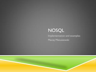NoSQL