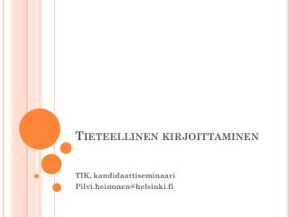 Tieteellinen kirjoittaminen