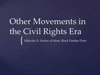 Other Movements in the Civil Rights Era