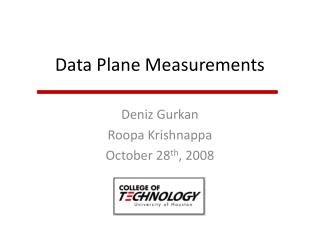 Data Plane Measurements