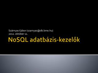 NoSQL adatbázis-kezelők