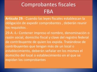 Comprobantes fiscales FBA