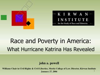 Race and Poverty in America: What Hurricane Katrina Has Revealed