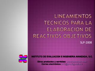 Lineamientos técnicos para la elaboración de REACTIVOS objetivos