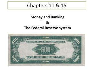 Chapters 11 &amp; 15