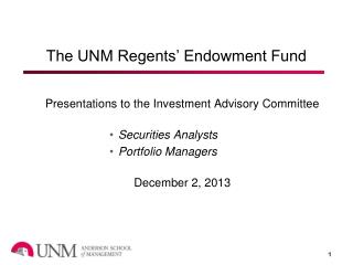 The UNM Regents’ Endowment Fund