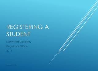 Registering A Student