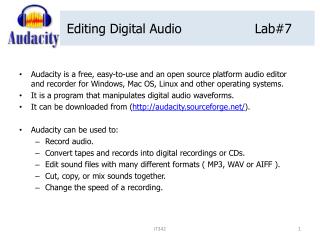 Editing Digital Audio			Lab#7