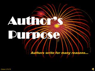 Author’s Purpose