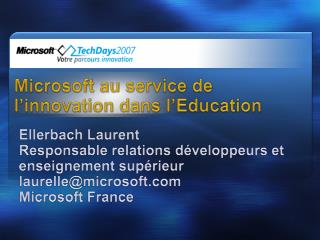 Microsoft au service de l’innovation dans l’Education