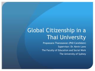 Global Citizenship in a Thai University