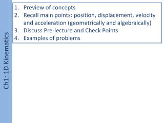 Ch1: 1D Kinematics