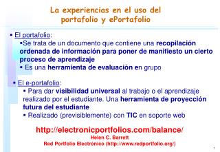 La experiencias en el uso del portafolio y ePortafolio