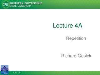 Lecture 4A