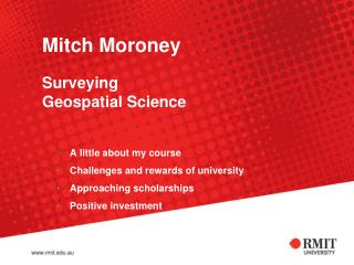 Mitch Moroney Surveying Geospatial Science