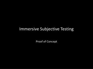 Immersive Subjective Testing