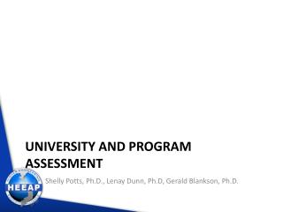 University and Program Assessment