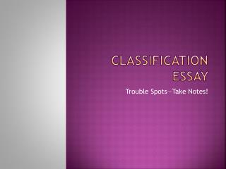 Classification Essay