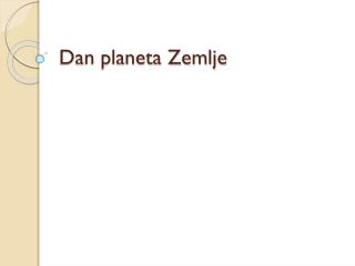 Dan planeta Zemlje