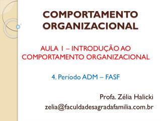 COMPORTAMENTO ORGANIZACIONAL
