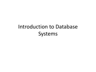 Introduction to Database Systems