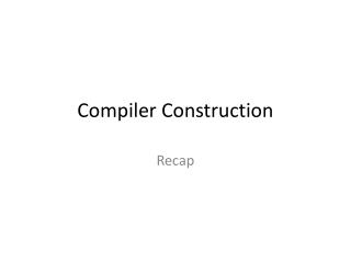 Compiler Construction