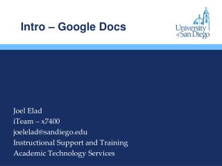 Intro – Google Docs