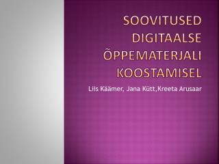 Soovitused digitaalse õppematerjali koostamisel