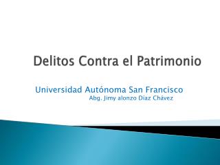 Delitos Contra el Patrimonio